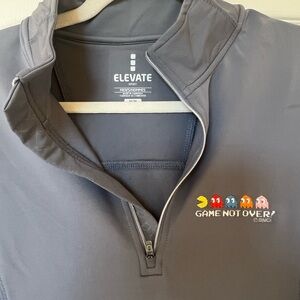 NWOT M Gray Quarter-Zip Pullover with Game Not Over Design
